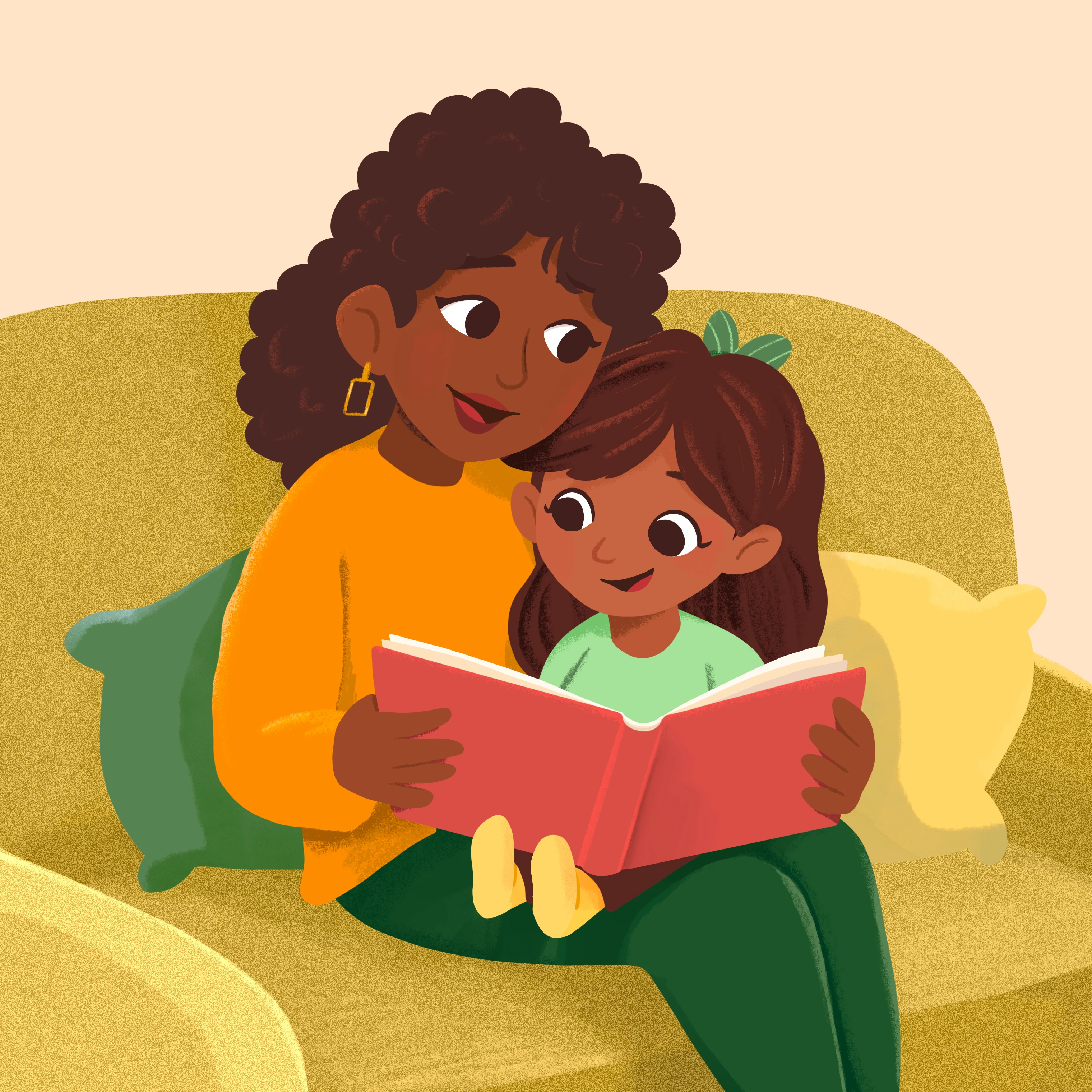 A parent reading with their child